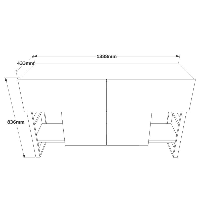 Home Canvas طاولة مدخل هوم كانفاس رويال إنتر واي مع تخزين، صنوبر - Image 5